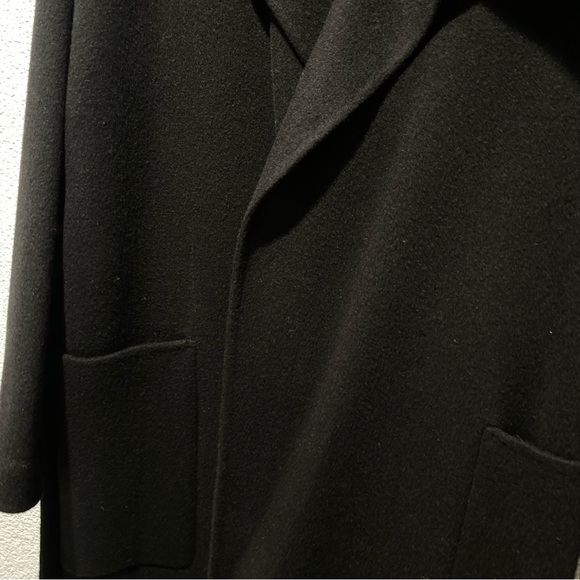 Womens Theory Black Wool Cashmere Coat | Size:L - Picture 6 of 7